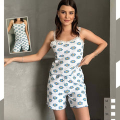 Pijamale Dama cu Pantaloni Scurti si Maiou – Stil si Confort pentru Vara | COD 7055-PJ