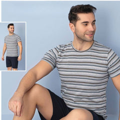 Pijama Barbati cu Pantaloni Scurti si Tricou – Confort pentru Noptile de Vara