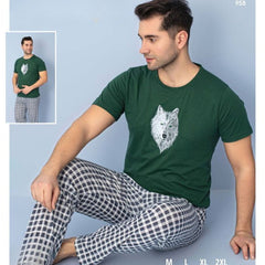 Pijama Barbati – Set Pantaloni Lungi si Tricou | Confort si Stil Pentru Noptile Racoroase | COD 7087-PJ