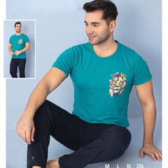 Pijama Barbati – Set Pantaloni Lungi si Tricou | Confort si Stil Pentru Noptile Racoroase | COD 7084-PJ