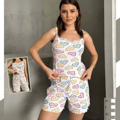 Pijamale Dama cu Pantaloni Scurti si Maiou – Stil si Confort pentru Vara | COD 7060-PJ