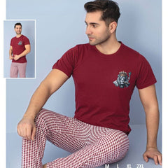 Pijama Barbati – Set Pantaloni Lungi si Tricou | Confort si Stil Pentru Noptile Racoroase | COD 7085-PJ