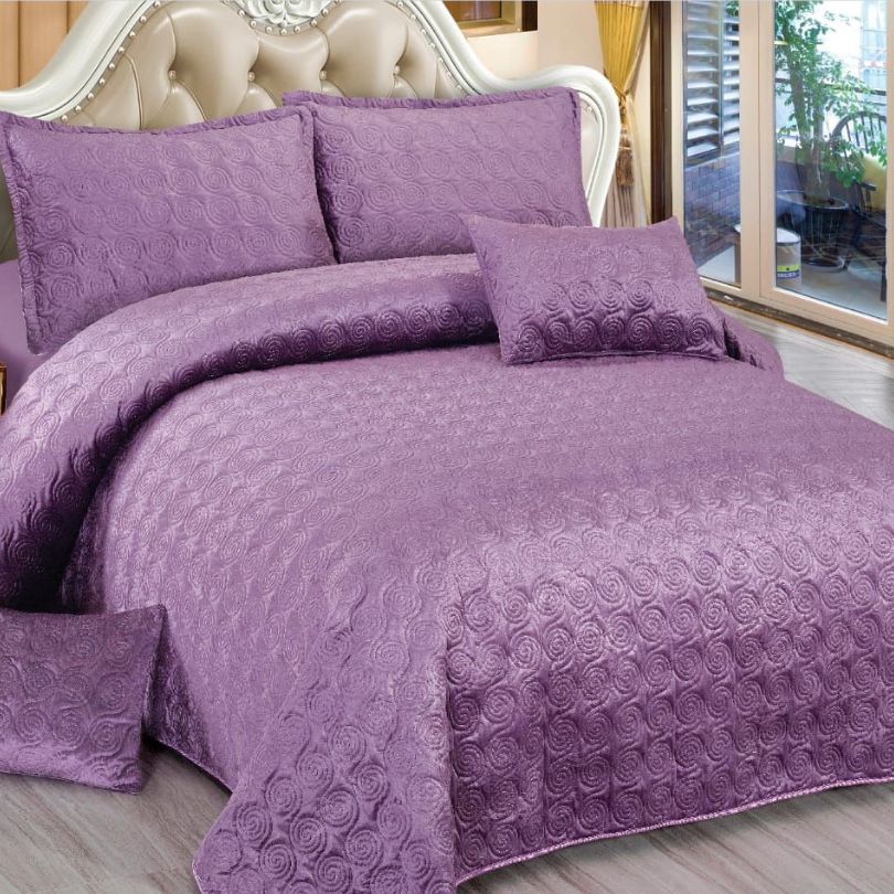 Cuvertura de Pat din Catifea – Set 5 Piese pentru Eleganta si Rasfat in Dormitor | COD 0471-CF