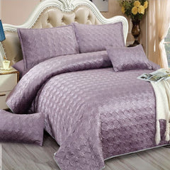 Cuvertura de Pat din Catifea – Set 5 Piese pentru Eleganta si Rasfat in Dormitor | COD 0474-CF