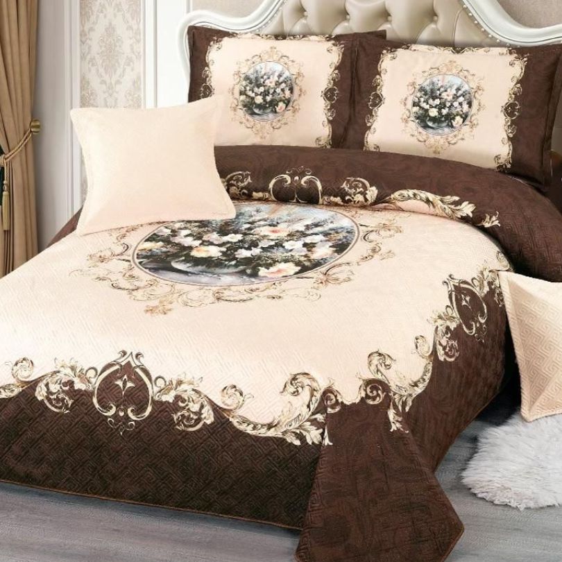 Cuvertura de Pat din Catifea – Set 5 Piese | Eleganta si Rasfat in Dormitor | COD 0492-CF