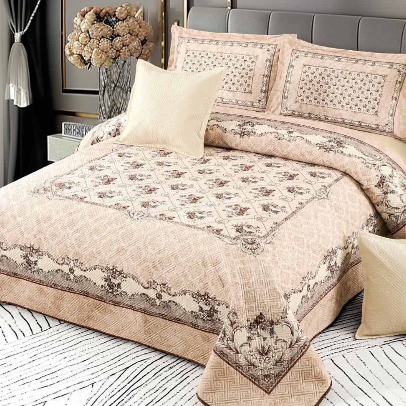 Cuvertura de Pat din Catifea – Set 5 Piese | Eleganta si Rasfat in Dormitor | COD 0500-CF