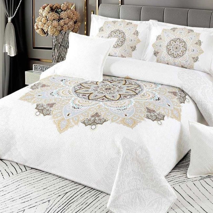 Cuvertura de Pat din Catifea – Set 5 Piese | Eleganta si Rasfat in Dormitor | COD 0501-CF