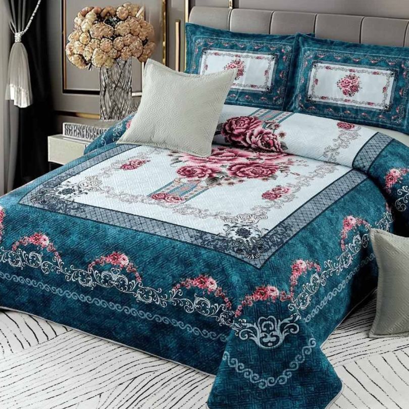 Cuvertura de Pat din Catifea – Set 5 Piese | Eleganta si Rasfat in Dormitor | COD 0503-CF
