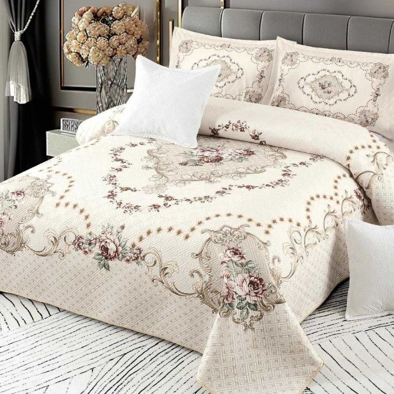 Cuvertura de Pat din Catifea – Set 5 Piese | Eleganta si Rasfat in Dormitor | COD 0504-CF