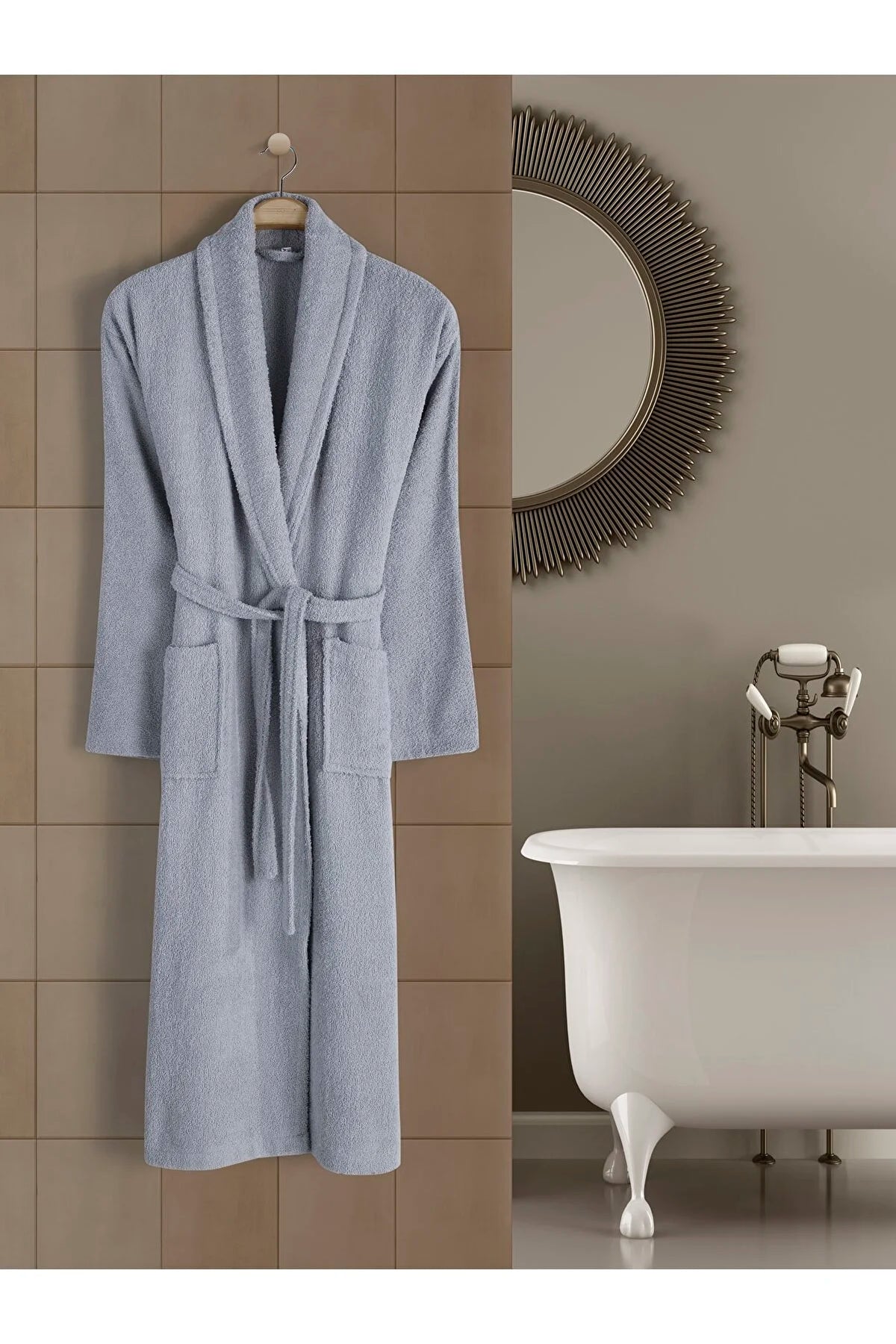 Halat de baie Unisex bumbac 100% – Gri