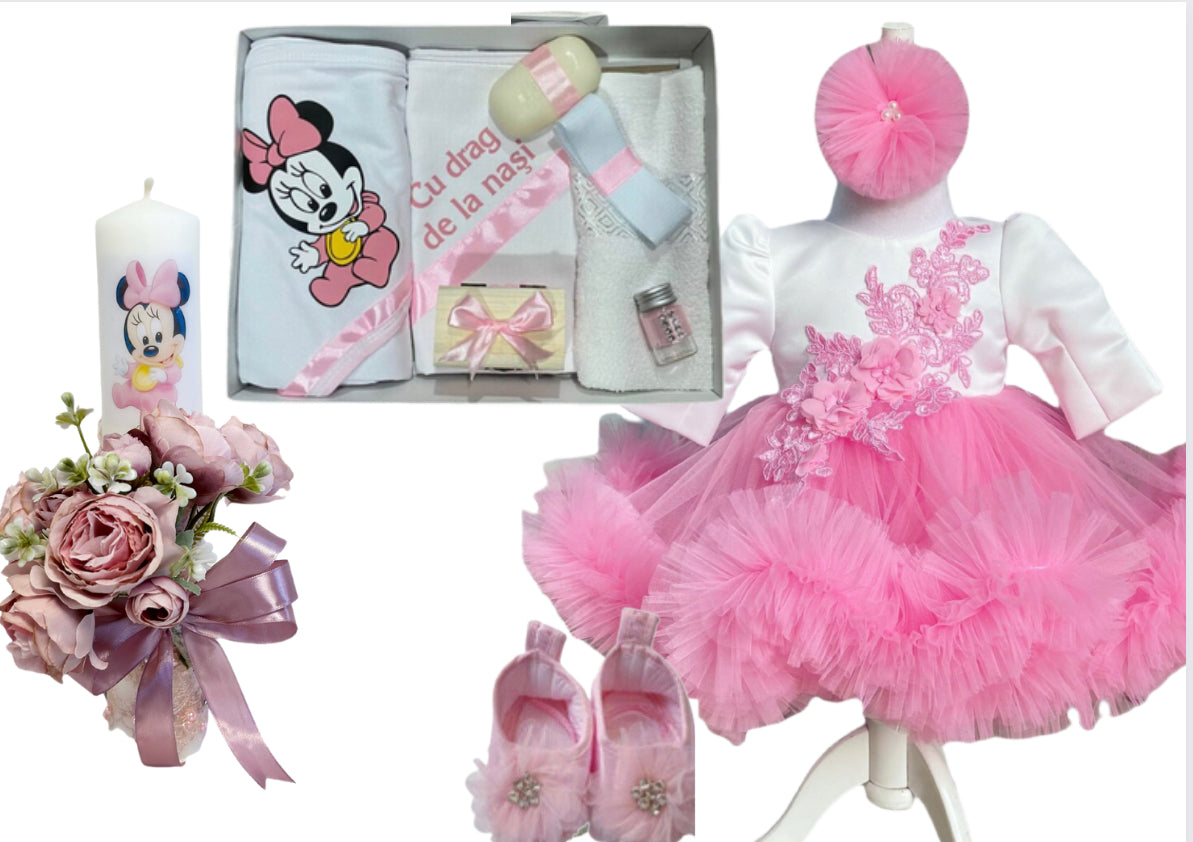 Trusou botez fete – Roz Flori Minnie
