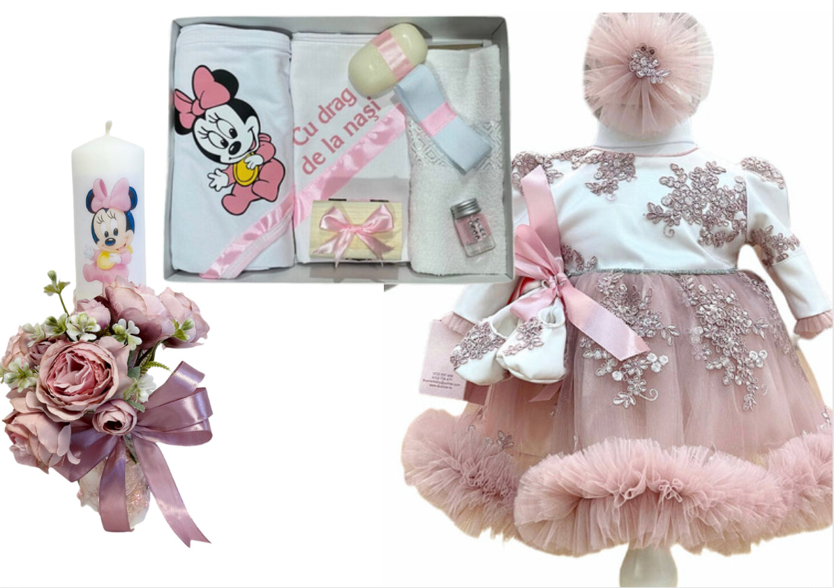 Trusou botez fete – dantela Minnie