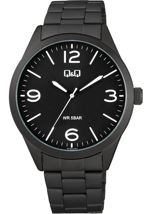 Ceas barbatesc Q&Q negru, mecanism quartz, Q77B-001PY