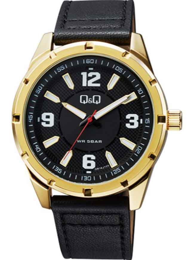 Ceas barbatesc Q&Q, carcasa aurie QB14J105Y