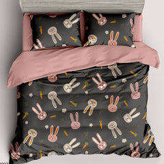 Lenjerie de Pat din Bumbac cu Elastic – 1 Persoana, Set 4 Piese | COD 0007-PR