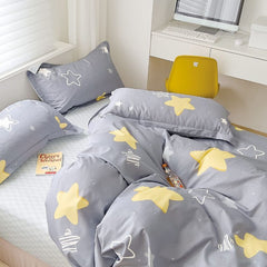 Lenjerie de Pat din Bumbac 100% cu Elastic – Set 4 Piese | COD 0113-PR