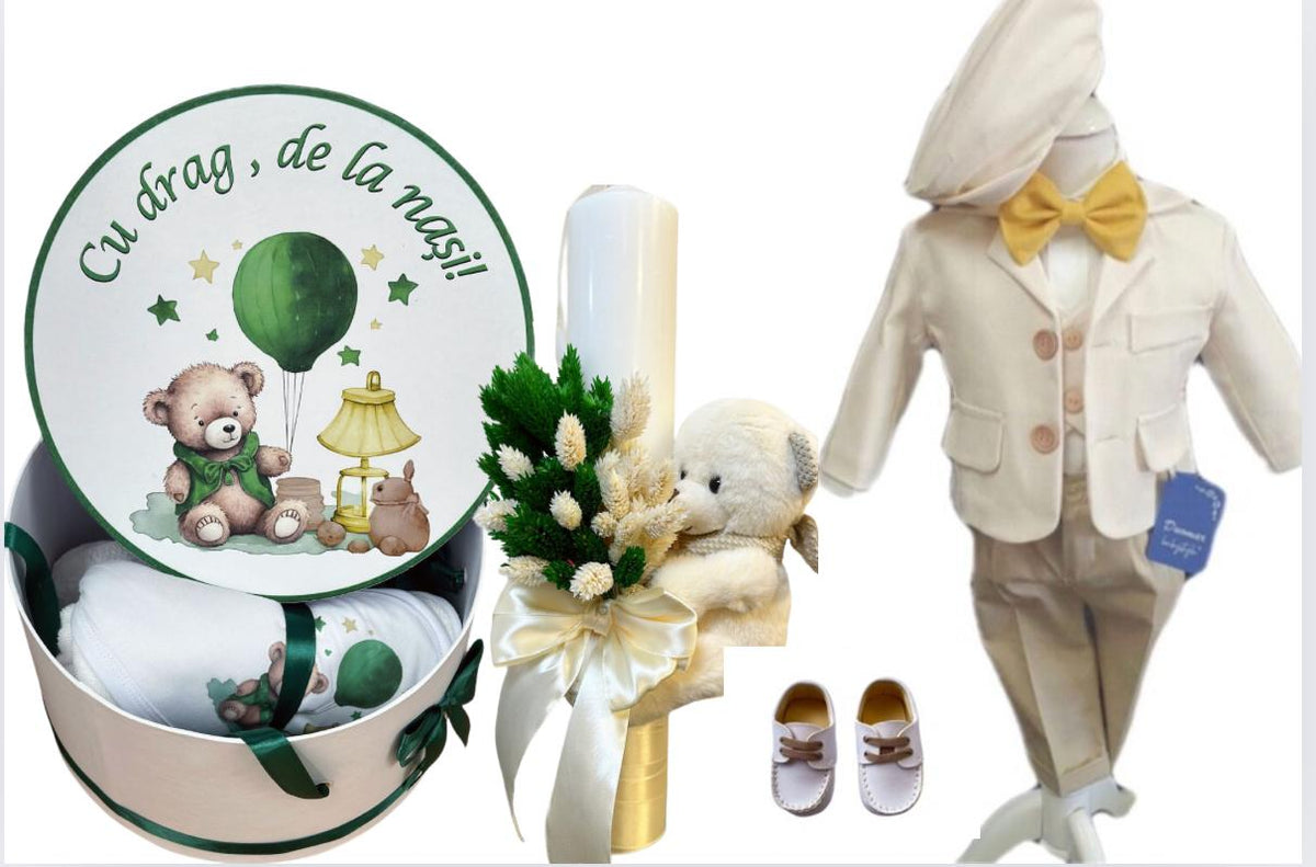 Trusou botez baieti – Golden Dreams Baptism Set
