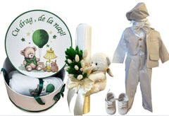 Trusou botez baieti – Boy in White Baptism Set
