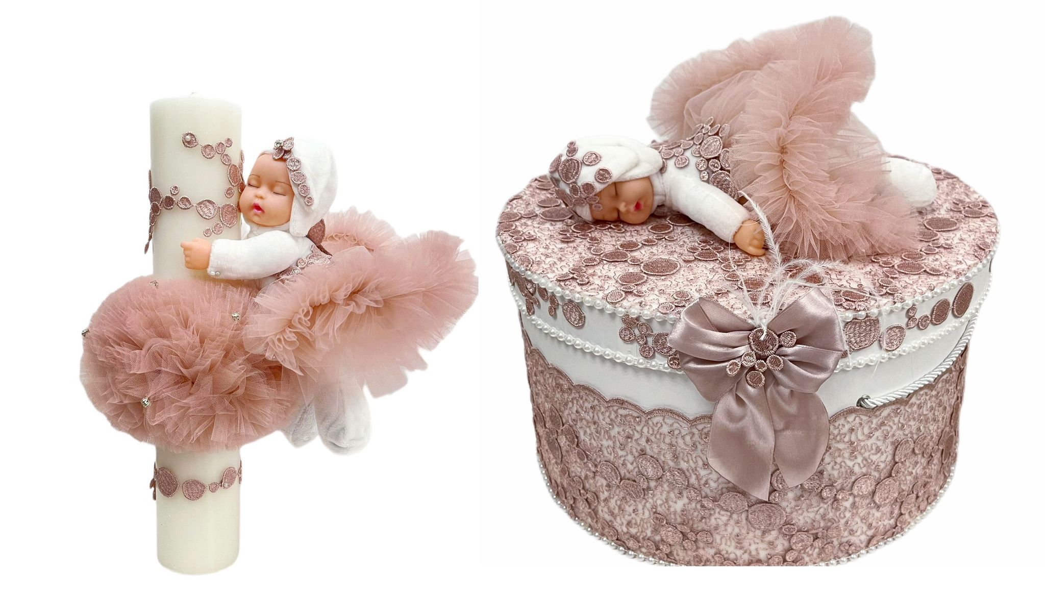 Trusou botez fete – Ballerina roz