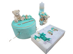 Trusou botez si lumanare Teddy Mint