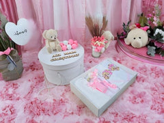 Trusou botez si lumanare Pink Touch