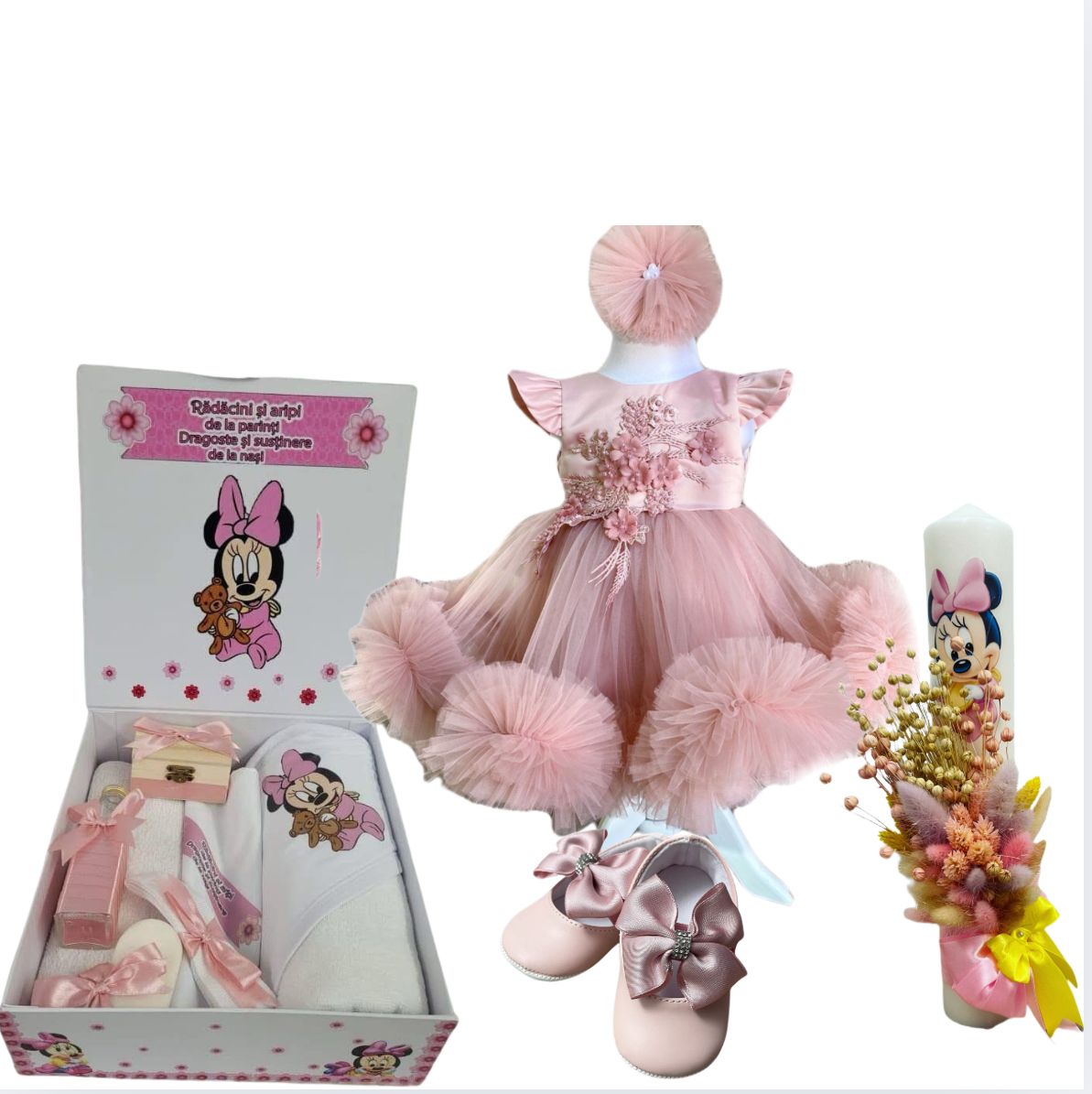 Trusou botez fete – Powder Dress – maneca scurta
