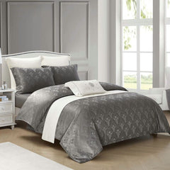 Lenjerie de Pat Jacquard de Lux cu Elastic – Set 4 Piese | COD 0168-PR