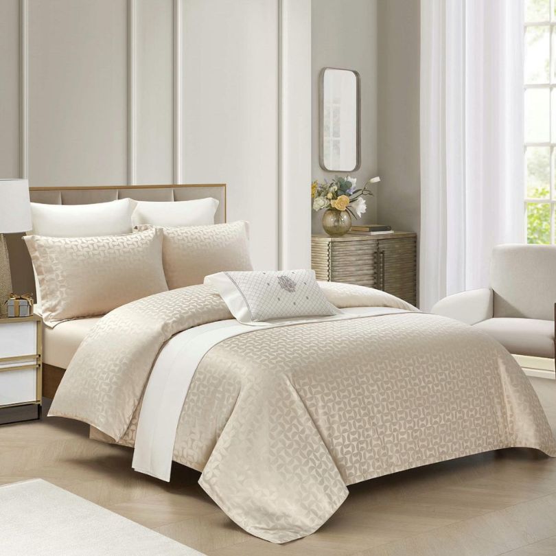 Lenjerie de Pat Jacquard de Lux cu Elastic – Set 4 Piese | COD 0169-PR