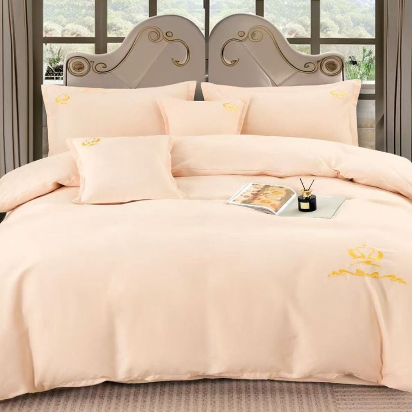 Lenjerie de Pat 6 Piese din Bumbac Neted cu Broderie – Eleganta si Confort Desavarsit | COD 0464-CF