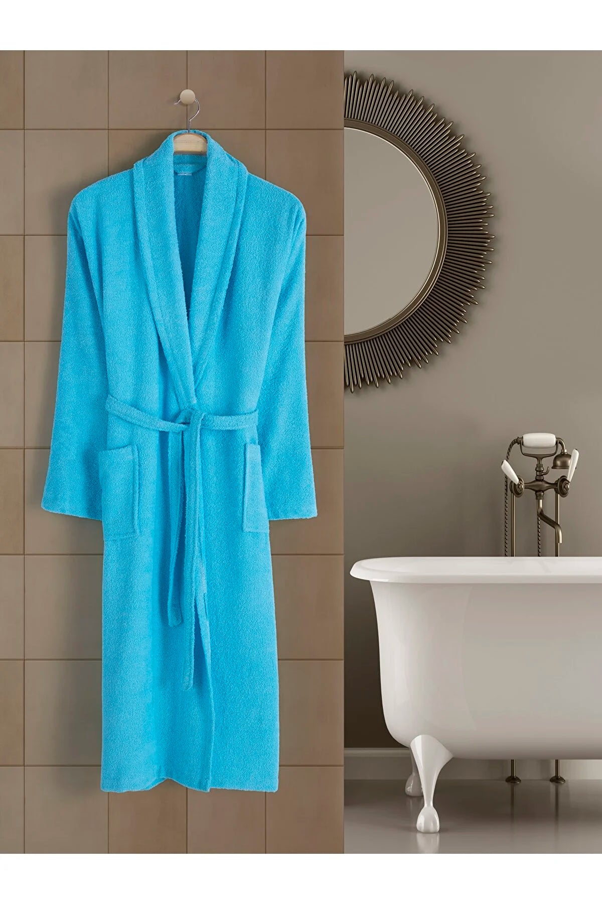 Halat de baie Unisex bumbac 100% – Turcuaz