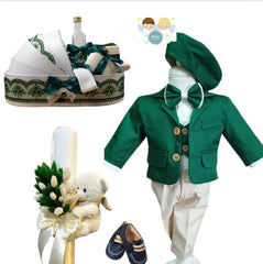 Trusou botez baieti – Green Moments Baptism Set