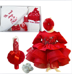 Trusou botez fete – Red Princess Baptism Set