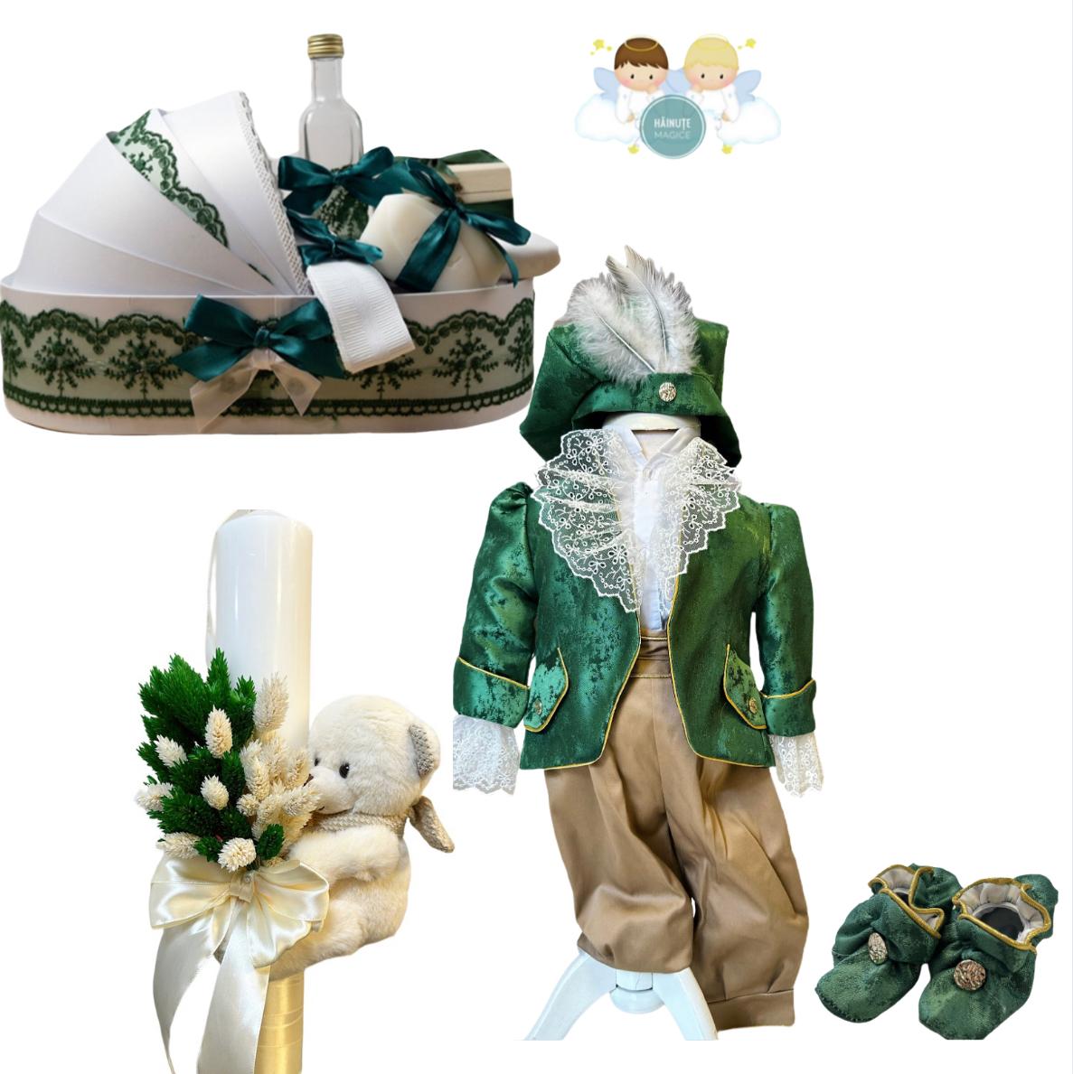 Trusou botez baieti – Green Prince Baptism Set