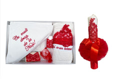 Trusou botez si lumanare Red Baby
