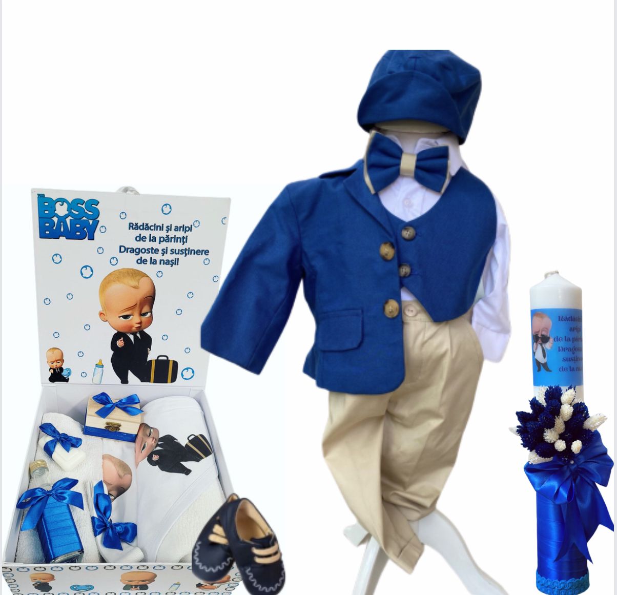 Trusou botez baieti – Powder Blue Purity Baby Set