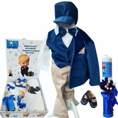 Trusou botez baieti – Slate Blue Sophistication Baby Set