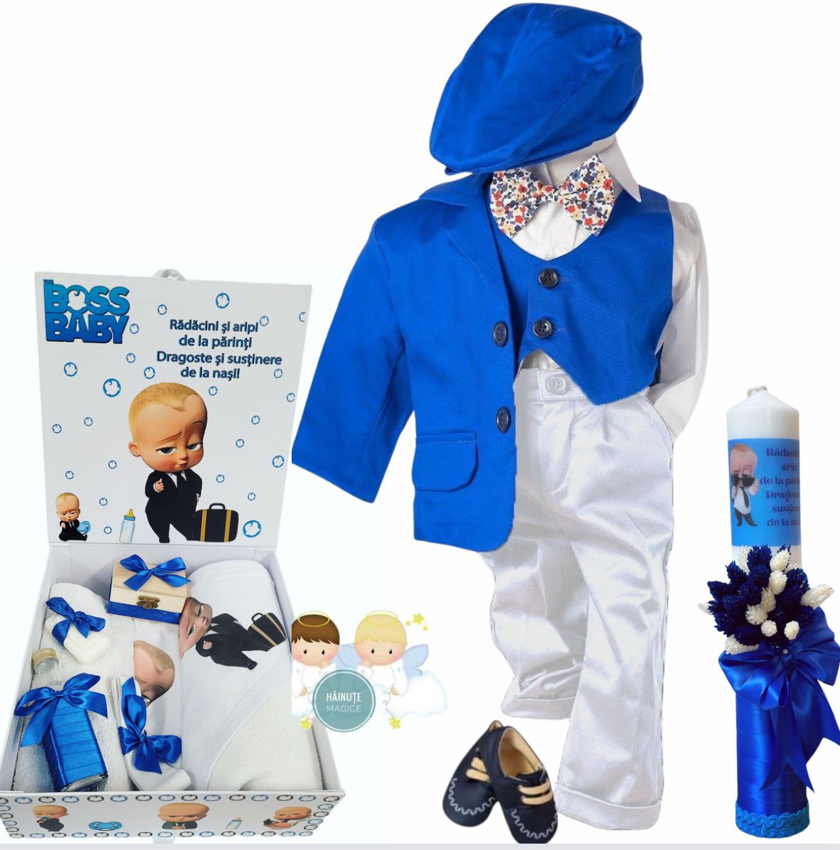 Trusou botez baieti – Baby Blue Blooms Baby Set