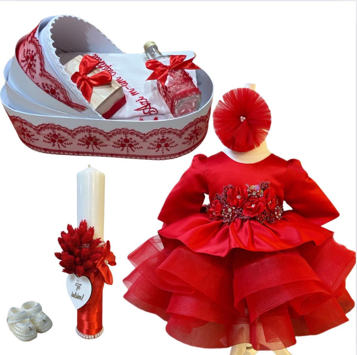 Trusou botez fete – Red Heart Baptism Set