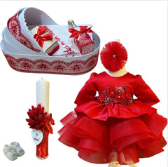 Trusou botez fete – Red Heart Baptism Set