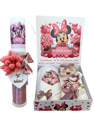 Trusou botez si lumanare My Minnie in Rose