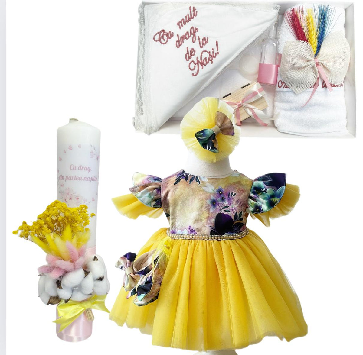 Trusou botez fete – Sunflower Promise Baptism Set
