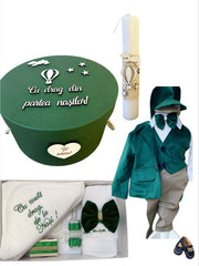 Trusou botez baieti – Baby Green Blooms Baby Set