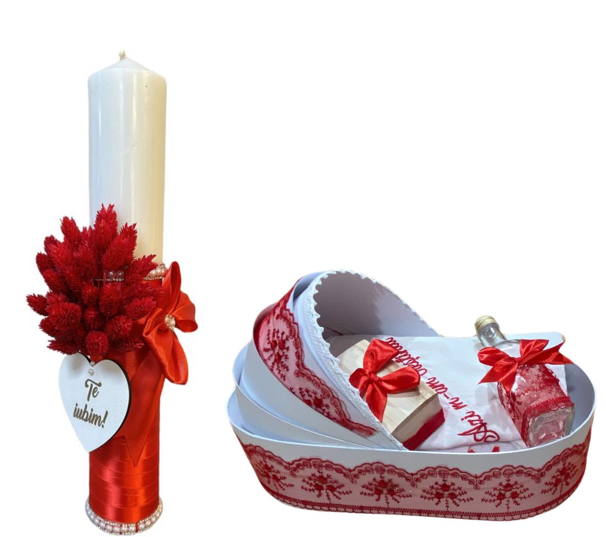 Trusou botez fete – Red Cookie Baptism Set
