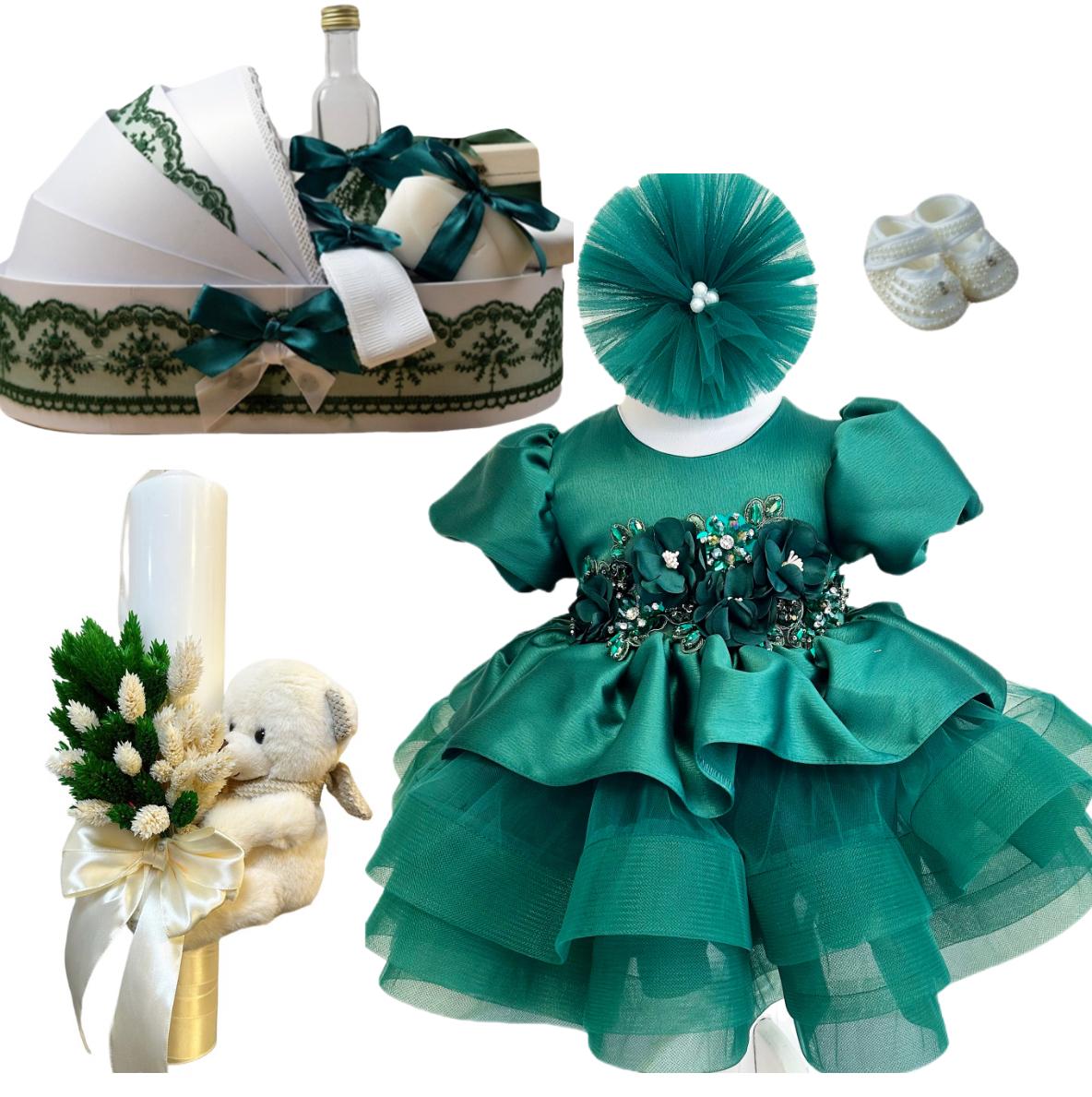 Trusou botez fete – Green Balerina Baptism Set