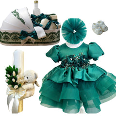 Trusou botez fete – Green Balerina Baptism Set