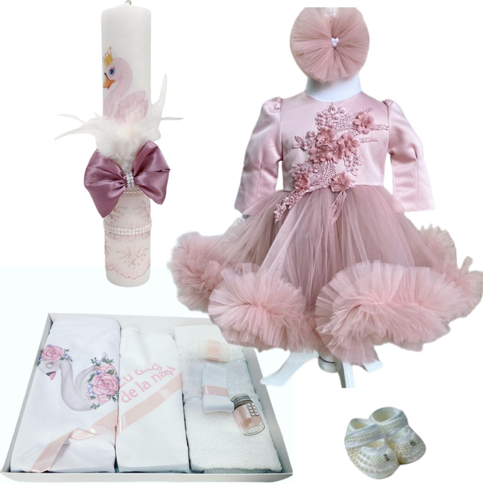 Trusou botez fete – Ruby Rose Ribbons Set