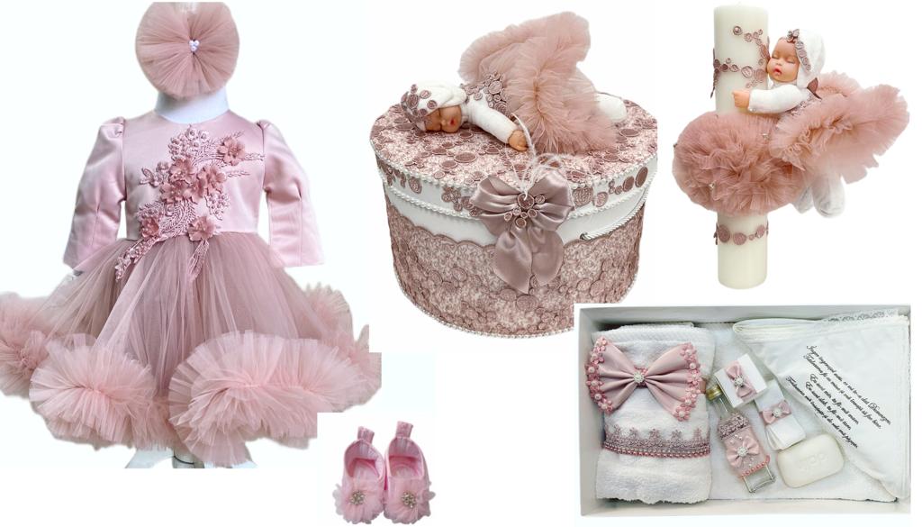 Trusou botez fete – Pink Rose