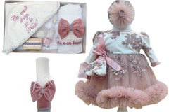 Trusou botez fete – Set cu fundiță roz