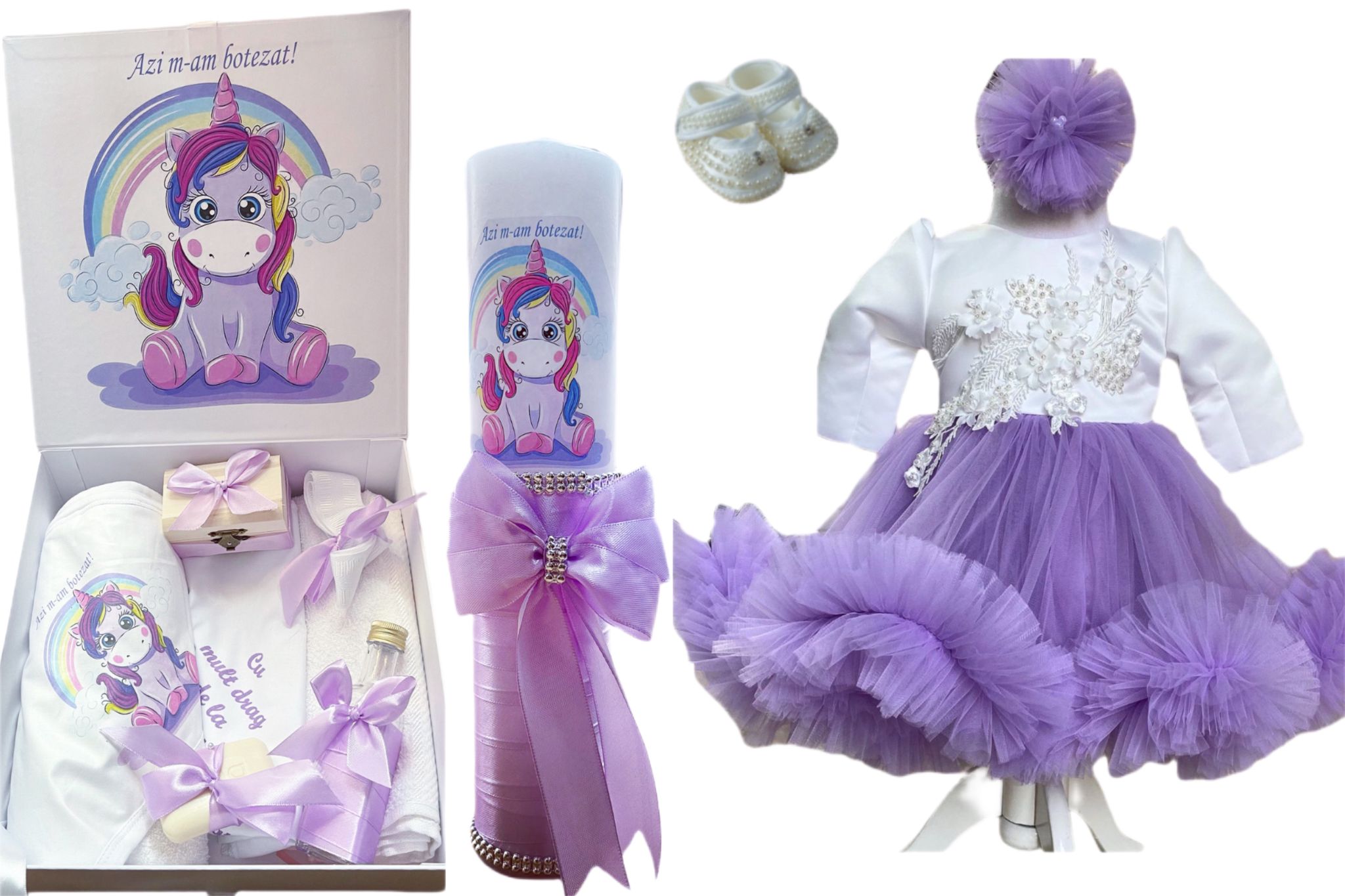 Trusou botez fetita cu lumanare Emmy