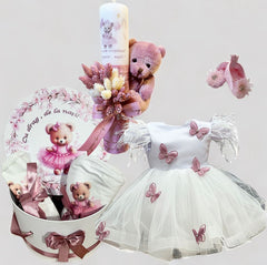 Trusou botez fete – Ursulet de plus roz